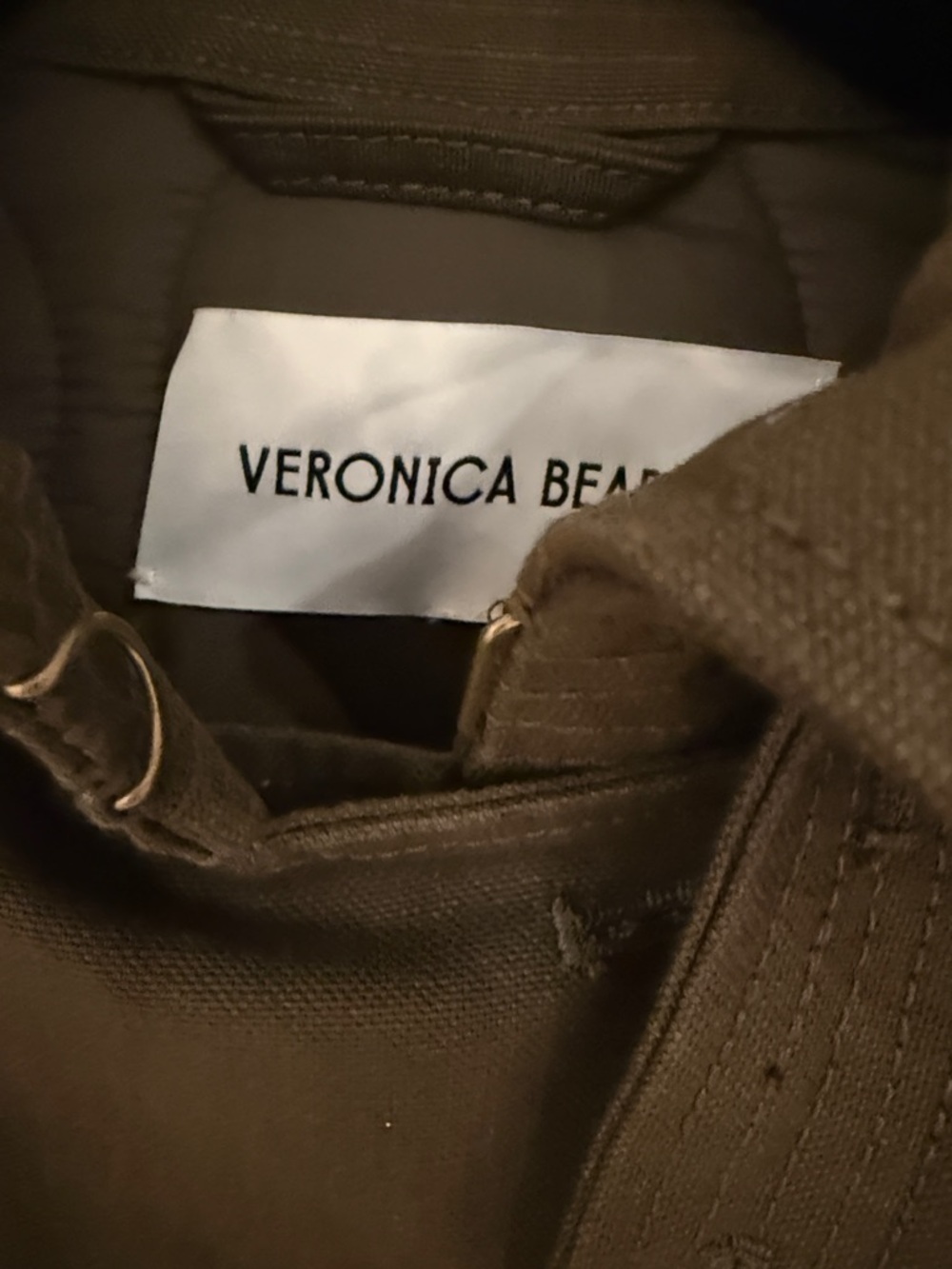 Veronica Beard Quilted Olive Belted Trench Coat - Picture 5 of 7